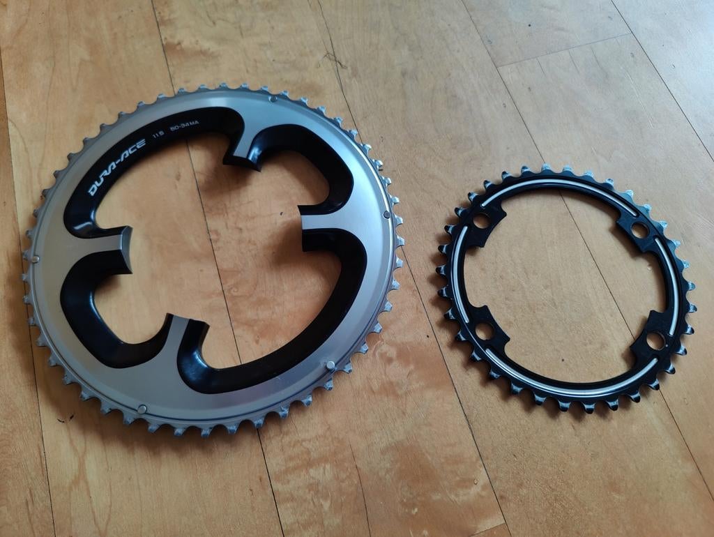 Shimano dura-ace 9000 50-34 kettingbladen, Fietsen en Brommers, Fietsonderdelen, Ophalen of Verzenden, Racefiets, Crankstel of Pedalen