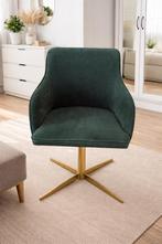 Groene Velvet  Stoel - Gouden Poten van Made, Ophalen, Overige kleuren, Zo goed als nieuw, Eén