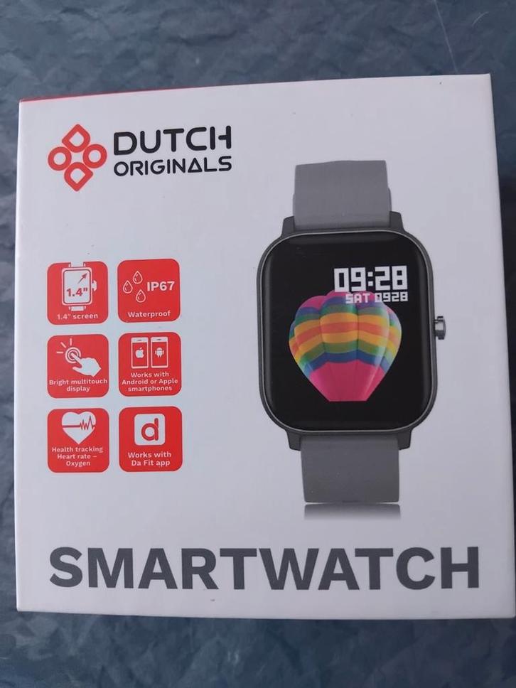 Dutch Originals Smartwatch - Nieuw in doos!, Sieraden, Tassen en Uiterlijk, Smartwatches, Nieuw, Grijs, Hartslag, Slaap, Stappen