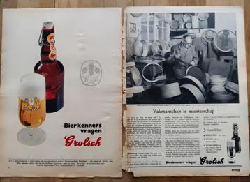 64 Grolsch bier advertenties uit 1952 tm 1985 beschikbaar voor biedingen