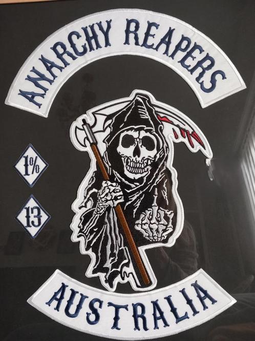 Opstrijk Rug Embleem motor / Patch van Anarchy Reapers (94), Motoren, Accessoires | Stickers, Ophalen of Verzenden