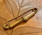 Vintage boho hippie oude broche speld bamboe verguld sieraad, Ophalen of Verzenden, Overige materialen, Broche, Verguld