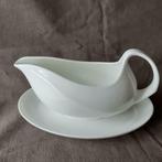 Wedgwood SOLAR Bone China  puntgave jus/sauskom met schotel, Wedgwood, Ophalen of Verzenden, Zo goed als nieuw