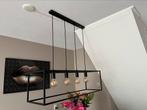 Zwarte metalen hanglamp met 4 lichtbronnen, Ophalen, Zo goed als nieuw, Minder dan 50 cm