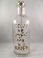 Olielamp (glas) & quote Today is the perfect day to be happy, Ophalen of Verzenden