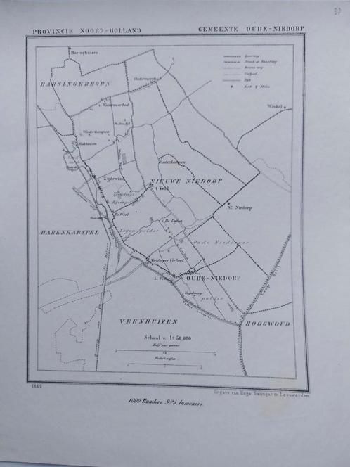 37 / Oude Niedorp Nieuwe Niedorp Zijdewind Winkel J. Kuyper, Antiek en Kunst, Kunst | Litho's en Zeefdrukken, Ophalen of Verzenden
