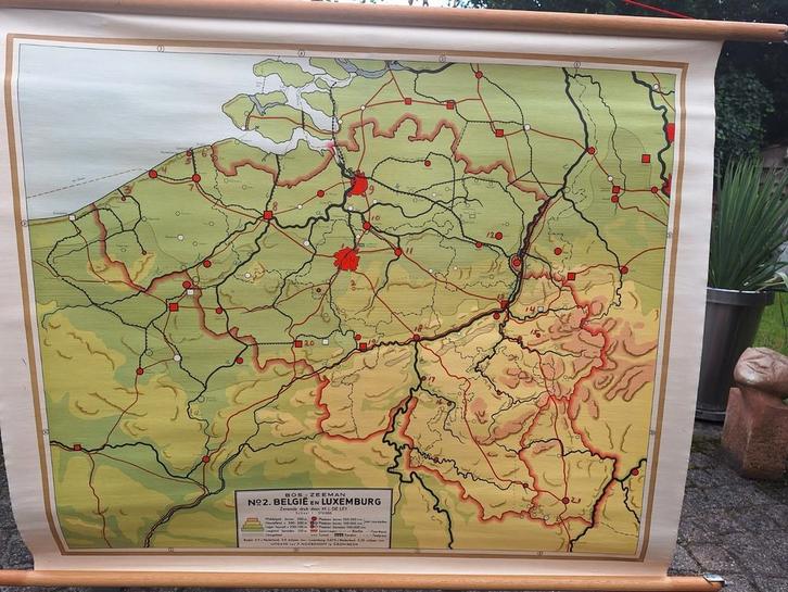 Oude schoolplaat België/Luxemburg. DALEN,DRENTHE, Antiek en Kunst, Antiek | Schoolplaten, Aardrijkskunde, Ophalen