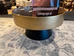 Salontafel Bongo Goud/zwart Ø75cm Direct/Leverbaar, Ophalen, 50 tot 100 cm, Rond, Nieuw