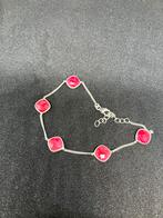 Zilveren armband met echte robijn, Sieraden, Tassen en Uiterlijk, Armbanden, Nieuw, 5646JA, Info@zilverenedelstenen.nl, Met bedels of kralen