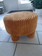 ZGAN Poef ribstof okergeel, Ophalen, Zo goed als nieuw, Stof, 50 tot 75 cm