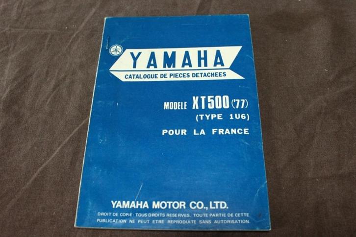 Yamaha XT500 1977 catalogue de pieces detachees parts list, Motoren, Handleidingen en Instructieboekjes, Yamaha, Ophalen of Verzenden