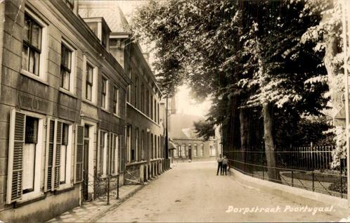 Dorpsstraat in Poortugaal, Verzamelen, Ansichtkaarten | Nederland, Ongelopen, Zuid-Holland, 1920 tot 1940, Ophalen of Verzenden