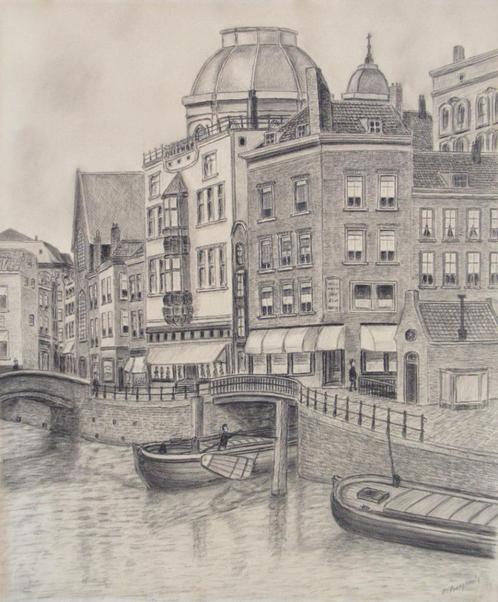 Het Steiger te Rotterdam, ca. 1930, Antiek en Kunst, Kunst | Tekeningen en Foto's, Ophalen of Verzenden