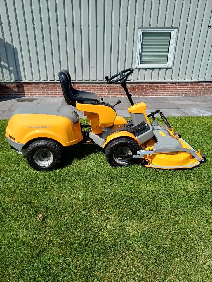 Stiga PARK POWER 18 hydrostaat met NIEUW Maaidek!, Tuin en Terras, Zitmaaiers, Gebruikt, 90 tot 120 cm, Elektrische starter, Mulchfunctie