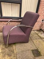 WOOOD fauteuil blauw en bruin, Huis en Inrichting, Fauteuils, Ophalen of Verzenden, Zo goed als nieuw, Minder dan 75 cm, 50 tot 75 cm