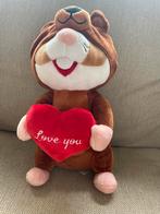 Bruine Beer hamster Knuffel met Hart AH, Ophalen of Verzenden, Zo goed als nieuw, Beer
