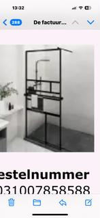 Zwarte Douchewand met Opbergplanken, Huis en Inrichting, Badkamer | Badkamermeubels, Ophalen, 100 tot 150 cm, 200 cm of meer, Overige typen