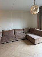 Bruine hoekbank Van Montel, Huis en Inrichting, Ophalen, Gebruikt, 100 tot 125 cm, Hoekbank