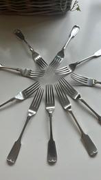 10 antiek verzilverde dinervorken, engels, Antiek en Kunst, Antiek | Bestek, Ophalen of Verzenden