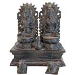 Nepalees bronzen huisaltaar met Shiva en Parvati, Ophalen of Verzenden, Gebruikt