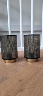 Lampjes, 2x, ledlampjes, zwart/goud, Huis en Inrichting, Lampen | Tafellampen, Ophalen of Verzenden, Zo goed als nieuw, Minder dan 50 cm