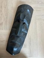 Afrikaans houten masker donkerbruin groot, Ophalen of Verzenden