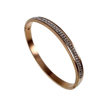 Bangle Stijve Armband Dames RVS  Roségoudkleurig 16-18 cm beschikbaar voor biedingen