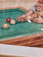 schilderij tekening prent biljarten berkenbusoh, Ophalen of Verzenden