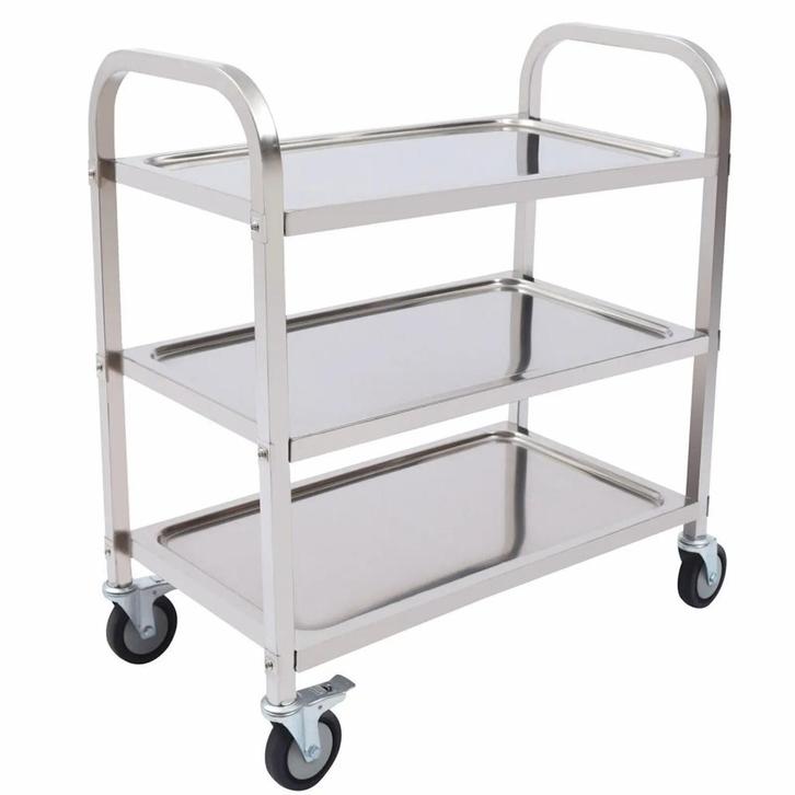 Serveerwagen Roestvrijstalen - Trolley, Huis en Inrichting, Barren, Nieuw, Ophalen of Verzenden