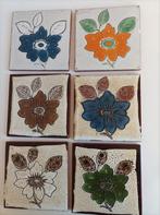 6 vintage tegels 15 bij 15 cm te gebruiken als onderzetter o, Minder dan 5 m², Wandtegels, Keramiek, Minder dan 20 cm
