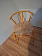 2x Vintage Wishbone Stoel - Houten Frame, Riet Zitting, Huis en Inrichting, Gebruikt, Twee, Overige kleuren, Scandinavisch