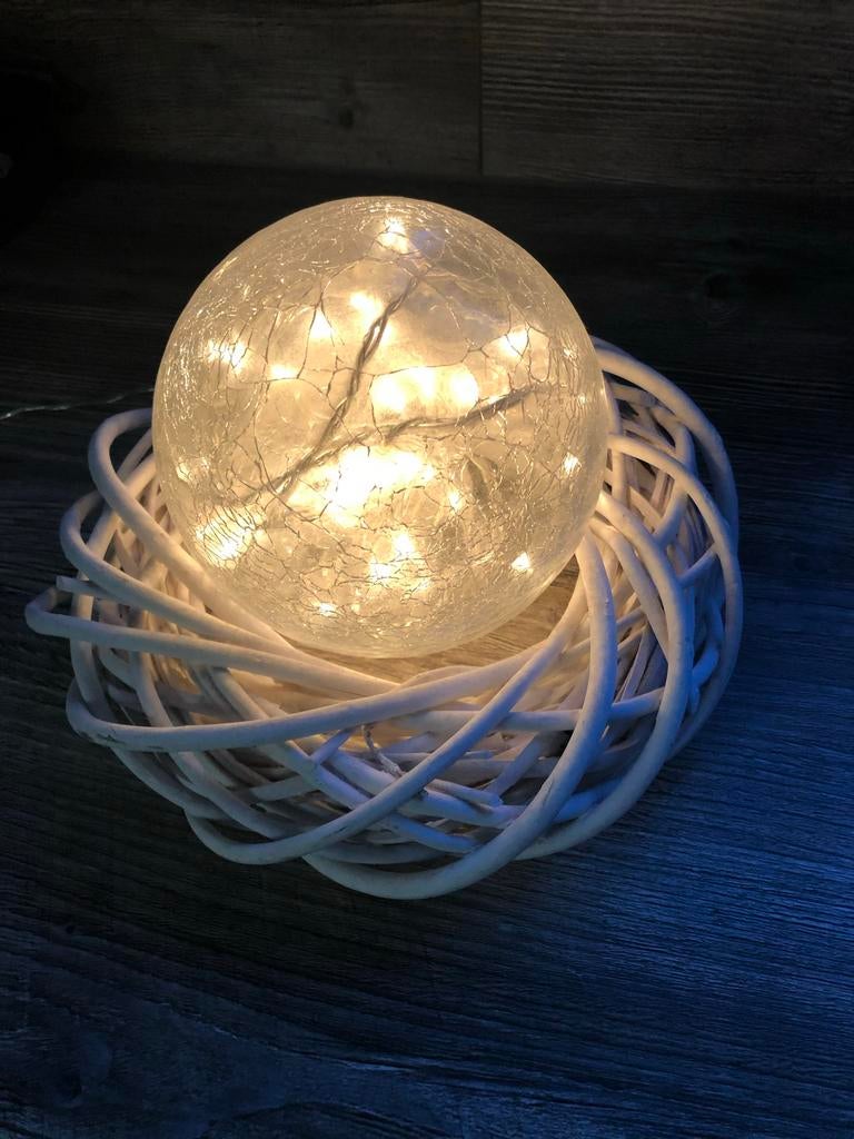 Romantische Tafellamp met Sfeerverlichting, Ophalen of Verzenden, Zo goed als nieuw, Glas, Minder dan 50 cm