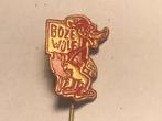 Metalen BOZE WOLF TEKENFILM FIGUURTJE (Rood/Messingkleur)., Verzenden, Zo goed als nieuw, Beeldje of Poppetje