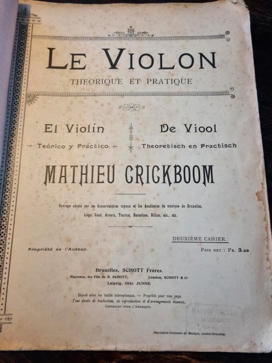 LE VIOLON Theorique et Practique 1932, Muziek en Instrumenten, Bladmuziek, Gebruikt, Les of Cursus, Klassiek, Viool of Altviool