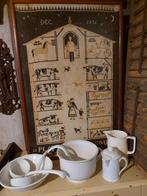 Oud lotje van 7 stuks aardewerk in wit , gemerkt, Ophalen