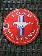 Te koop vintage emaille bordje Mustang, Verzamelen, Merken en Reclamevoorwerpen, Ophalen of Verzenden, Gebruikt, Reclamebord
