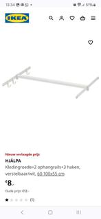 Ikea - Hjalpa kledingroede wit, Minder dan 100 cm, Kunststof, Ophalen