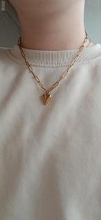 Gouden ketting met hart hanger, Verstelbaar, Ophalen of Verzenden, Zo goed als nieuw, Goud