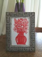 Papierknipkunst duurzaam boeket in zilveren lijst, Ophalen