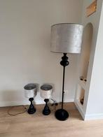 Set van 3 staande lampen nieuwstaat, luxe krokodil velours, Ophalen, Zo goed als nieuw, Metaal, 100 tot 150 cm