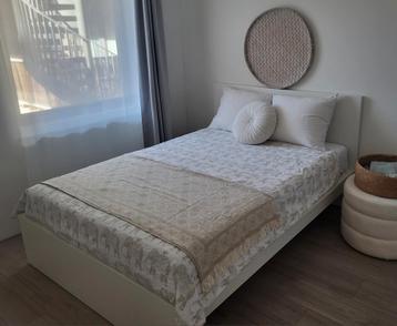 Malm bedframe 140cm + matras - afbeelding 1