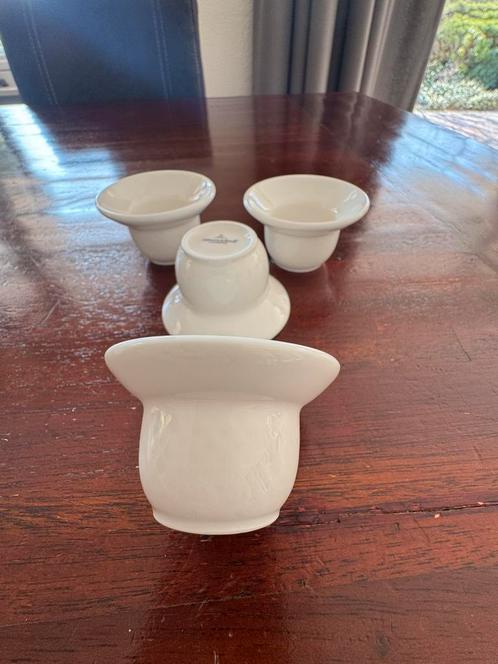4 eierdopjes Villeroy en Boch Luxenbourg, Huis en Inrichting, Keuken | Servies, Nieuw, Effen, Porselein, Ophalen of Verzenden