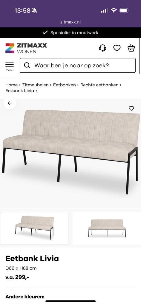 Eetbank Livia, Huis en Inrichting, Banken | Sofa's en Chaises Longues, Nieuw, Driepersoons, 150 tot 200 cm, Minder dan 75 cm, Ophalen