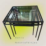 Industriële BIJZETTAFEL SET VAN 3 Nesttafeltjes, Ophalen, Metaal of Aluminium