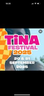 2 kaartjes tina festival te koop voor Zaterdag, Tickets en Kaartjes, Twee personen