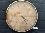 Brons/goud zware klok hout, Ophalen, Gebruikt, Analoog, Wandklok