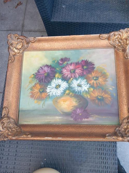 Bloemstilleven in gouden lijst, Antiek en Kunst, Kunst | Schilderijen | Klassiek, Ophalen