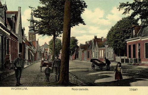 Workum. - Noordeinde. - volk kar - ongelopen, Verzamelen, Ansichtkaarten | Nederland, Ongelopen, Noord-Holland, 1920 tot 1940