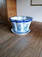 Bloempot met schotel, Ophalen, Rond, Aardewerk, Minder dan 40 cm