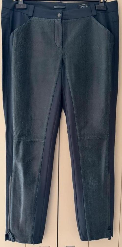 Annette Görtz leatherlook broek in maat 42, Kleding | Dames, Broeken en Pantalons, Zo goed als nieuw, Maat 42/44 (L), Blauw, Lang